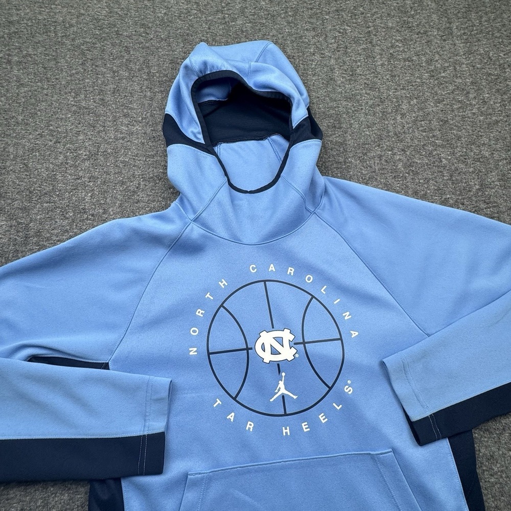 Nike Air Jordan North Carolina UNC Tarheels Hoodie Blue Men's‎ Sz Small CN0487